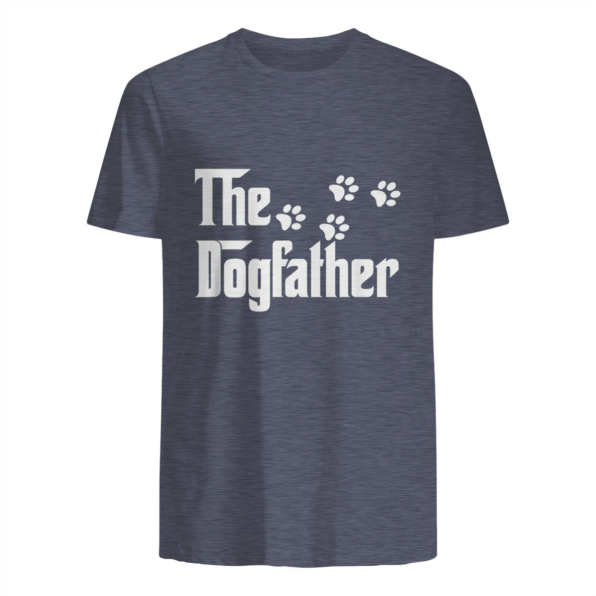 The Dogfather T-Shirt Dad Fathers Day Gift Dog Lover in Heather Navy - back view