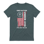 Christian American Flag Anniversary T-Shirt in Dark Heather - back view