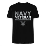 US Navy - Veteran Honor Courage Commitment T-Shirt in Black - back view