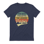 Vatertag Retro - The Man The Myth The Legend Papa in Heather Navy - back view