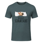 Süße Französische Bulldoggen Geschenke Offizielles Schlafshirt Schlafanzug Französische Bulldogge , Weiß, S, Kurz in Dark Heather - front view