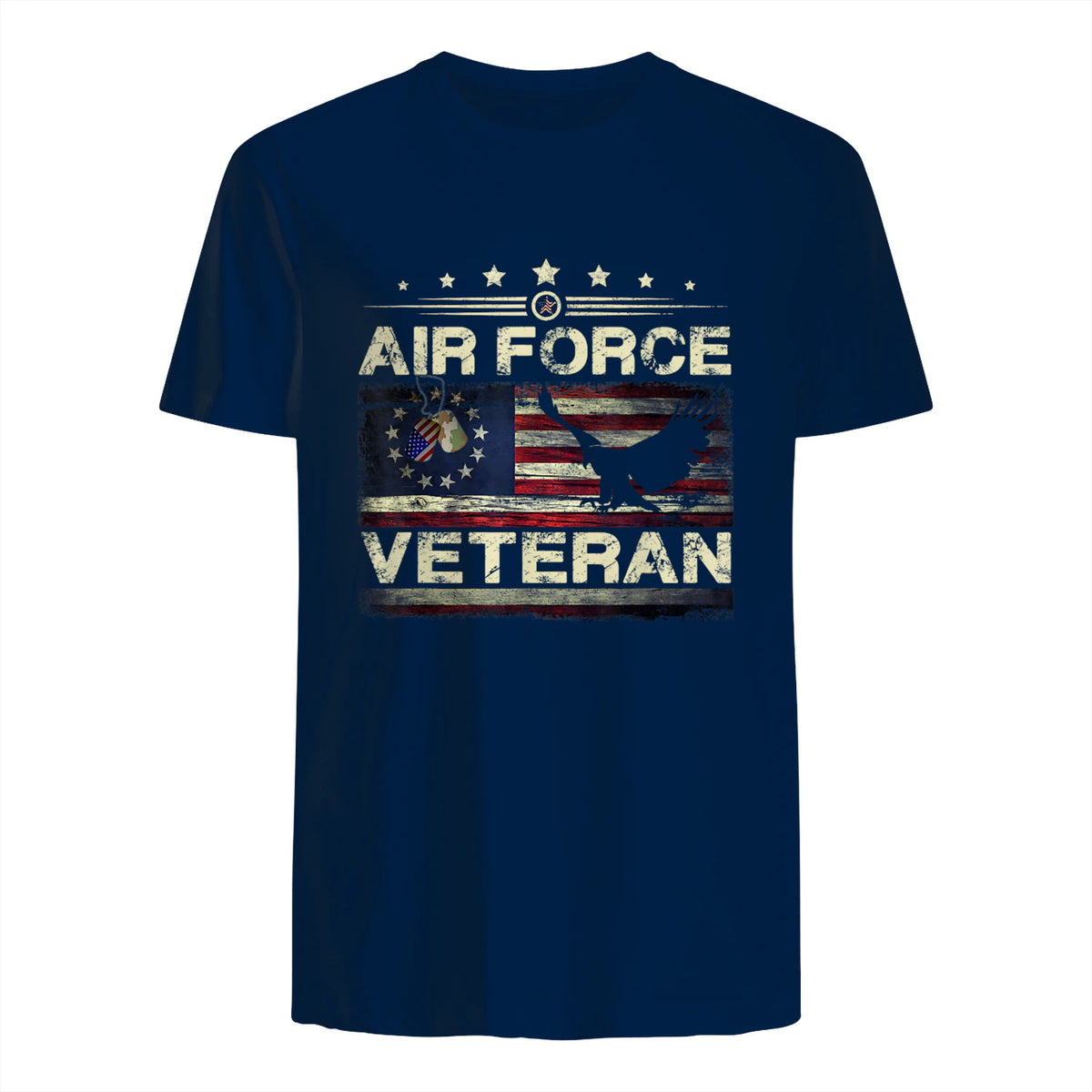 Veteran US Air Force TShirt - American Betsy Ross Flag T-Shirt in Navy - back view