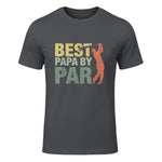 Funny Best Papa By Par Father's Day Golf Gift Grandpa in Charcoal - front view