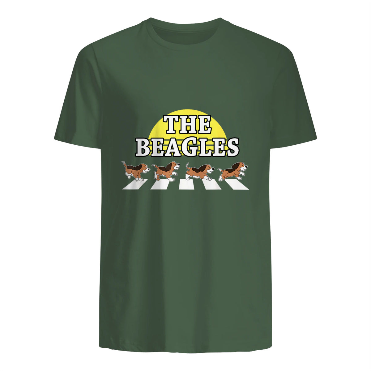 Drôle Les Beagles Beagle Dog Sitter Doggy Puppy Crosswalk in Military Green - back view