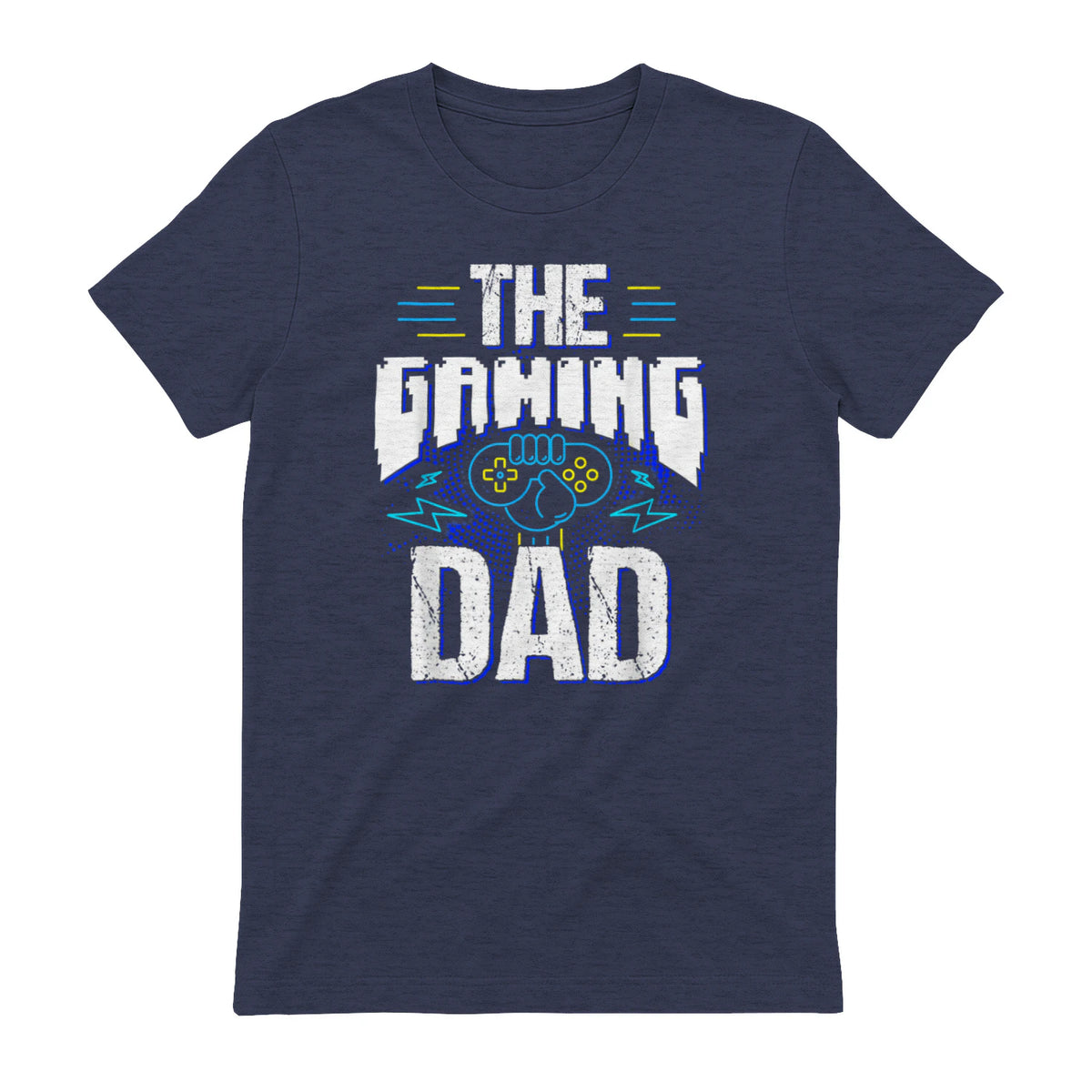 Gamer Zocker Games Pc - Best Gaming Dad Ever T-Shirt in Heather Navy - back view