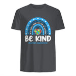 In April We Wear Blue Autism Ribbon T-Shirt in Charcoal - back view