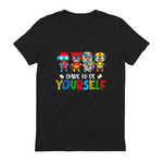 Dare to Be Yourself Autism Awareness Superheroes in Black - back view