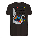 What Makes You Different Autism Awareness T-Shirt in Dark Chocolate - back view