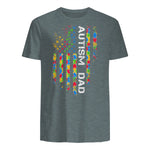 Autism Dad Awareness American Flag USA in Dark Heather - back view