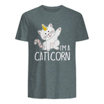 Chats Licorne I Chaton doux I Licorne I Chats in Dark Heather - back view