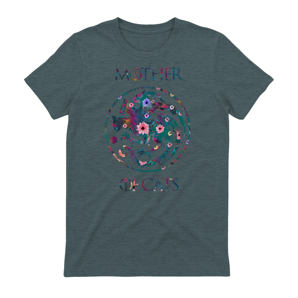 Mother of Cats Shirt T-Shirt in Dark Heather - back view