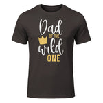Dad of the Wild One First Birthday Daddy T-Shirt in Dark Chocolate - front view