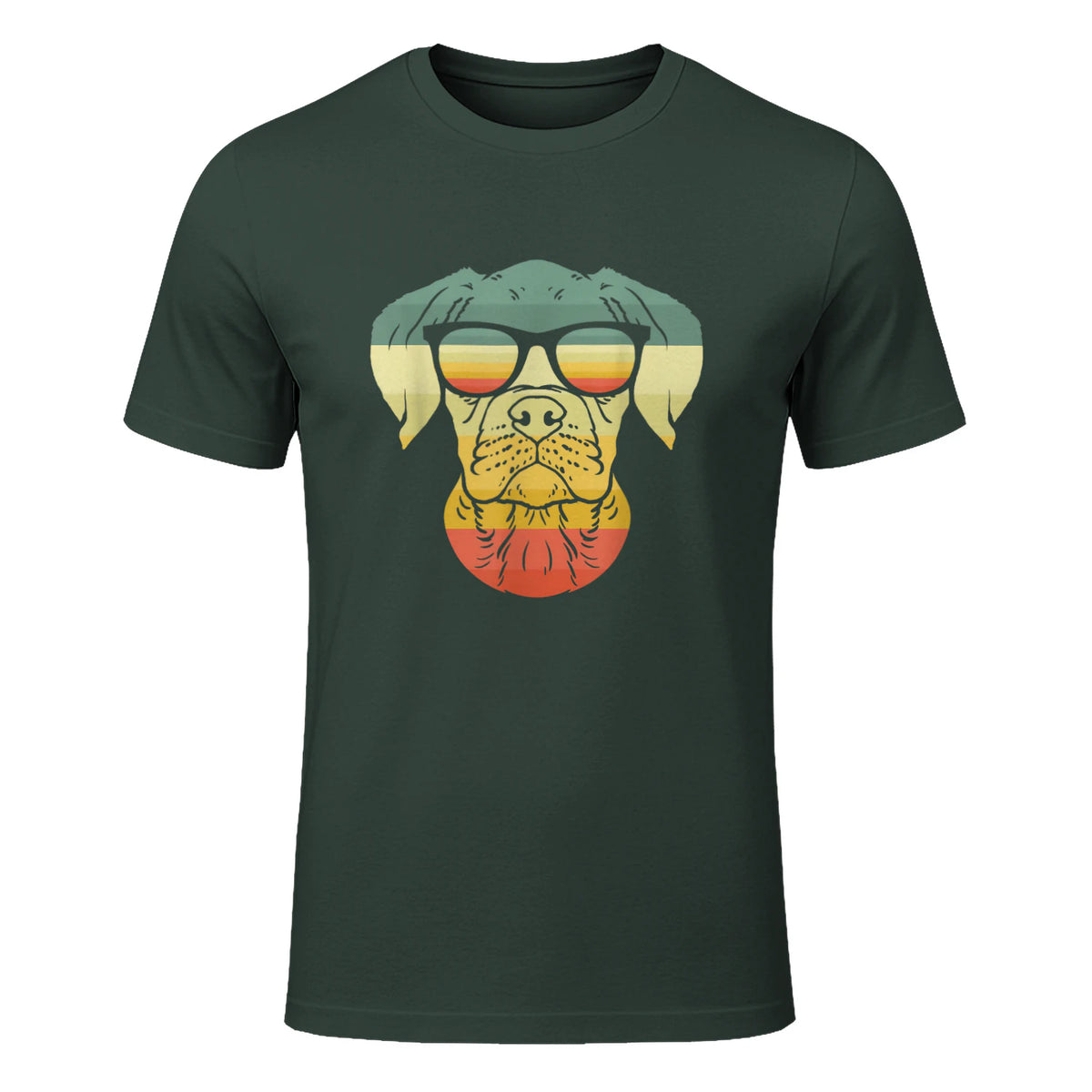Boxer rétro vintage pour amoureux des chiens in Forest Green - front view