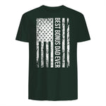 Step Dad Best Bonus Dad Ever For Stepdad American Flag in Forest Green - back view