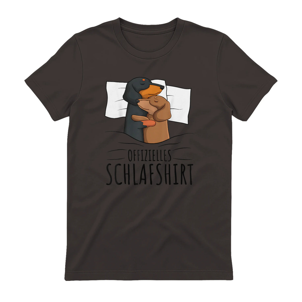 Offizielles Schlafshirt Dackel Hund Dachshund Teckel in Dark Chocolate - back view