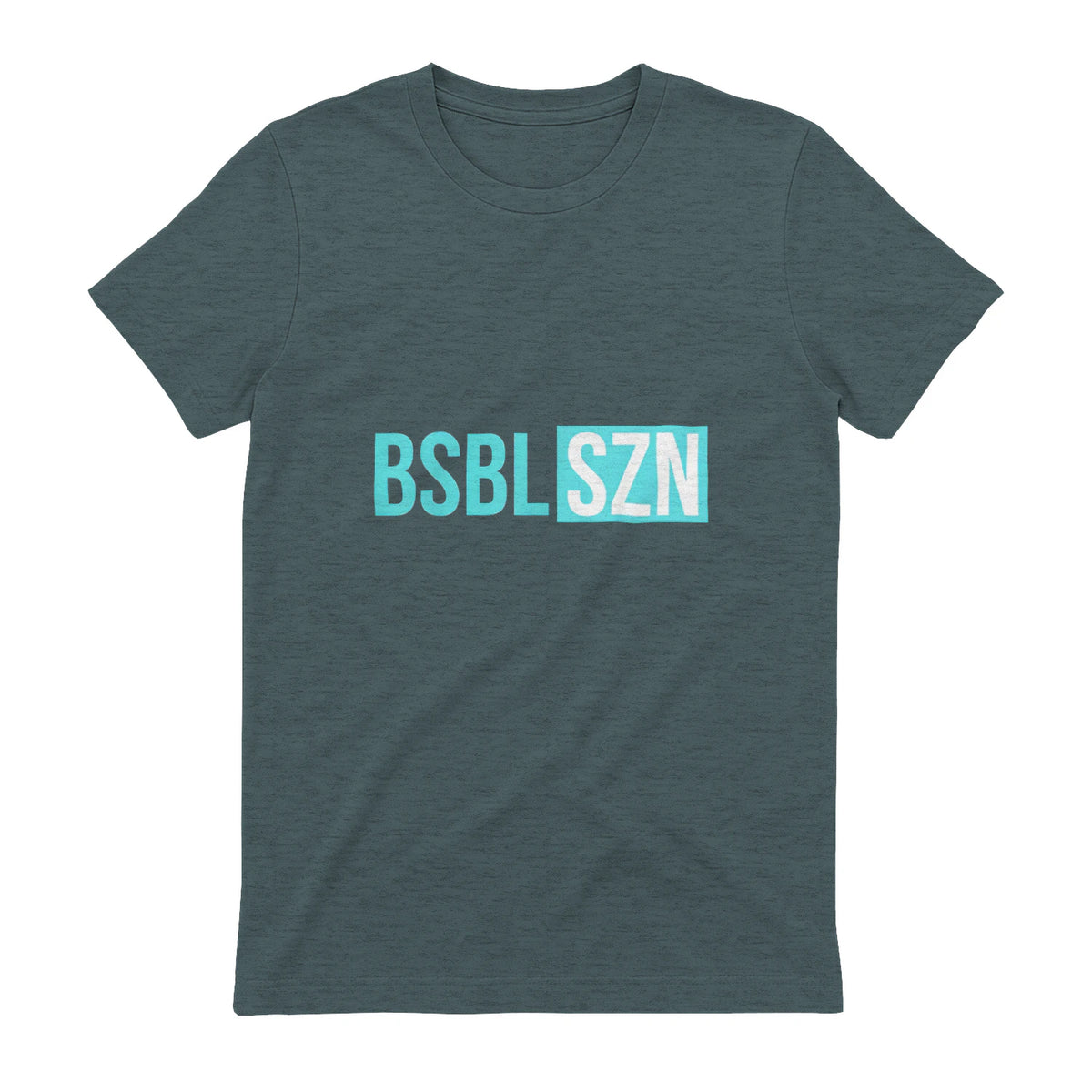 BSBL SZN Baseball Season Game Day Boys Girls Youth T-Shirt in Dark Heather - back view