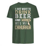 Drôle fête des pères amoureux des chiens Chihuahua Papa Shirt in Military Green - back view