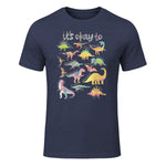 Autism Awareness It's Okay to Be Different Funny Dinosaur in Heather Navy - front view