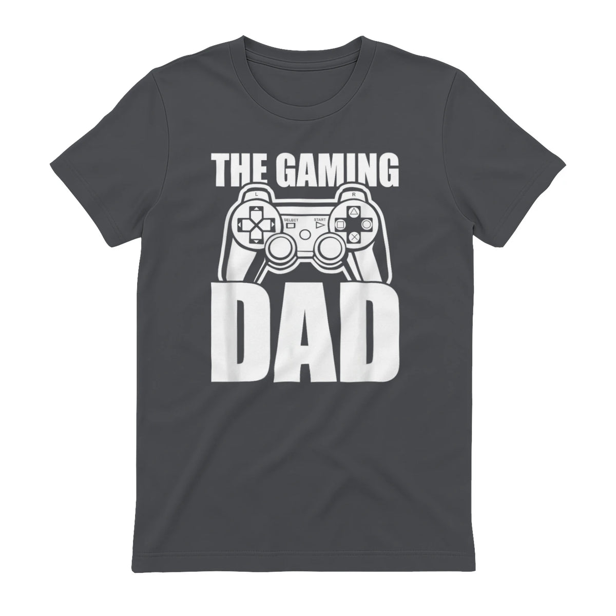 The Gaming Dad Game Controller Spruch Geschenkidee Vatertag T-Shirt in Charcoal - back view