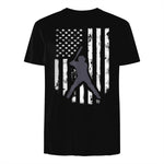 American Flag Baseball Shirt Cool Distressed Jersey Gift Tee T-Shirt in Black - back view