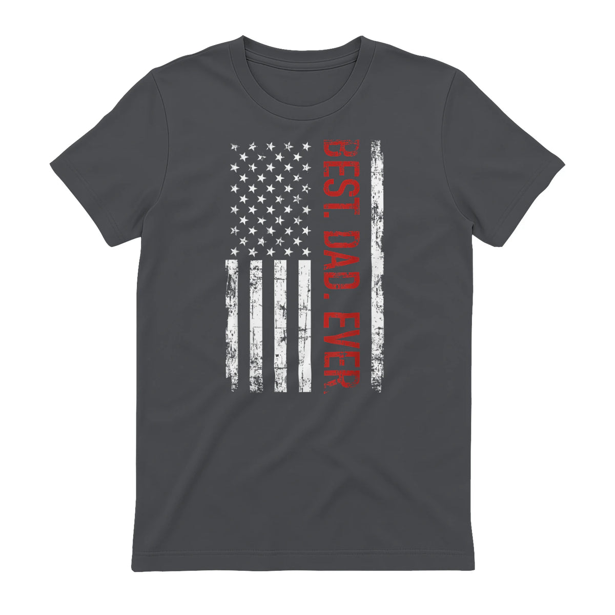 Best dad ever US american flag gift for father's day Short Sleeve in Charcoal - back view
