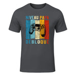 Nouveau Papa Nouvelle Naissance Annonce Gamer Humour T-Shirt in Charcoal - front view