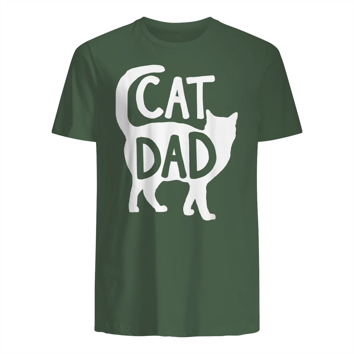 Best Cat Dad Fathers Day Men Kitty Daddy Papa Christmas Meow in Military Green - back view