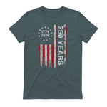 American Independence Freedom Anniversary T-Shirt in Dark Heather - back view