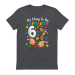 Six Seven Autism Awareness T-Shirt in Charcoal - back view