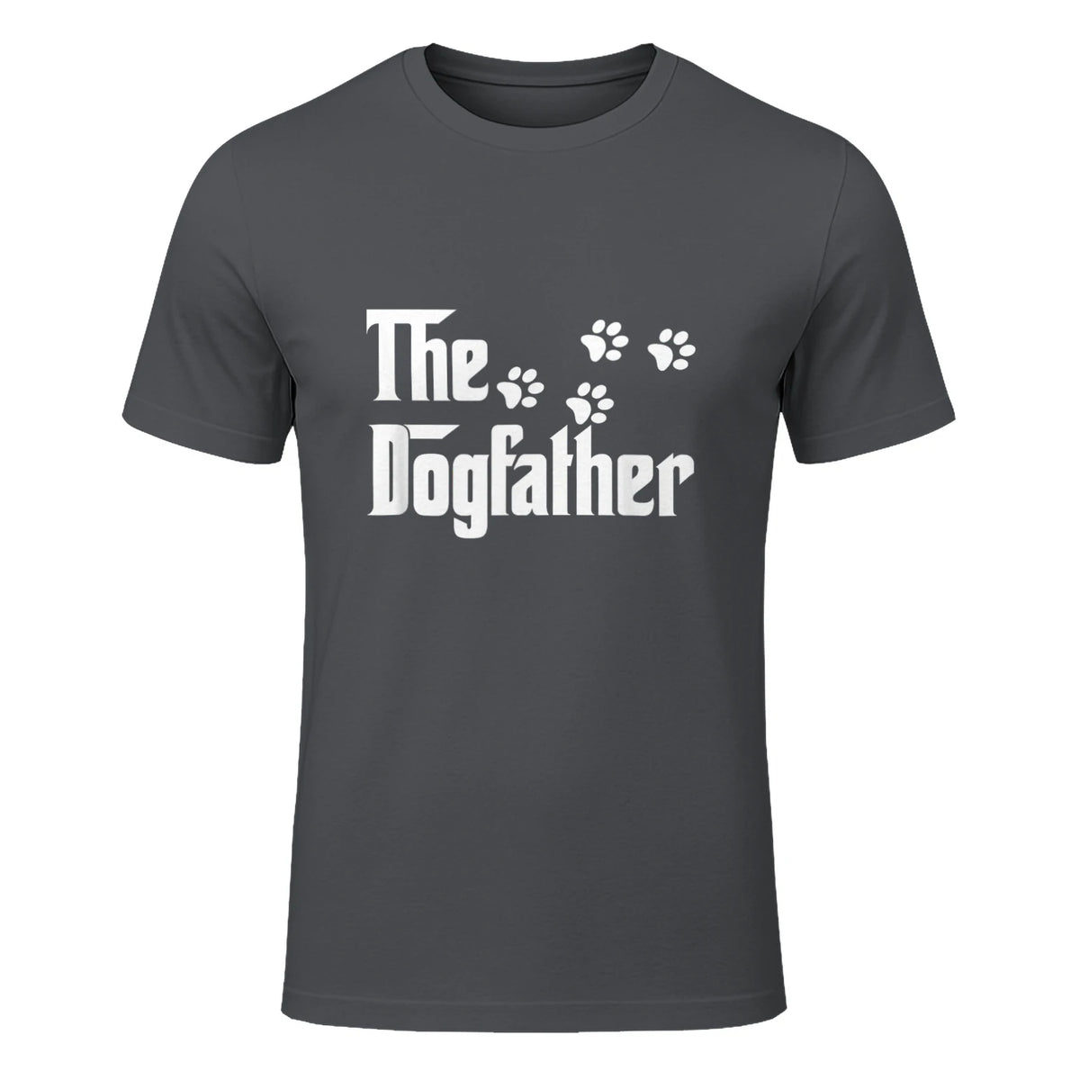 The Dogfather T-Shirt Dad Fathers Day Gift Dog Lover in Charcoal - front view