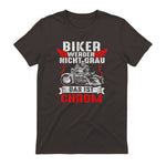 Biker Werden Nicht Grau Das Ist Chrom Motorradfahrer Biker in Dark Chocolate - back view