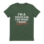 I Do What My Daughter Wants Dad T-Shirt in Military Green - back view