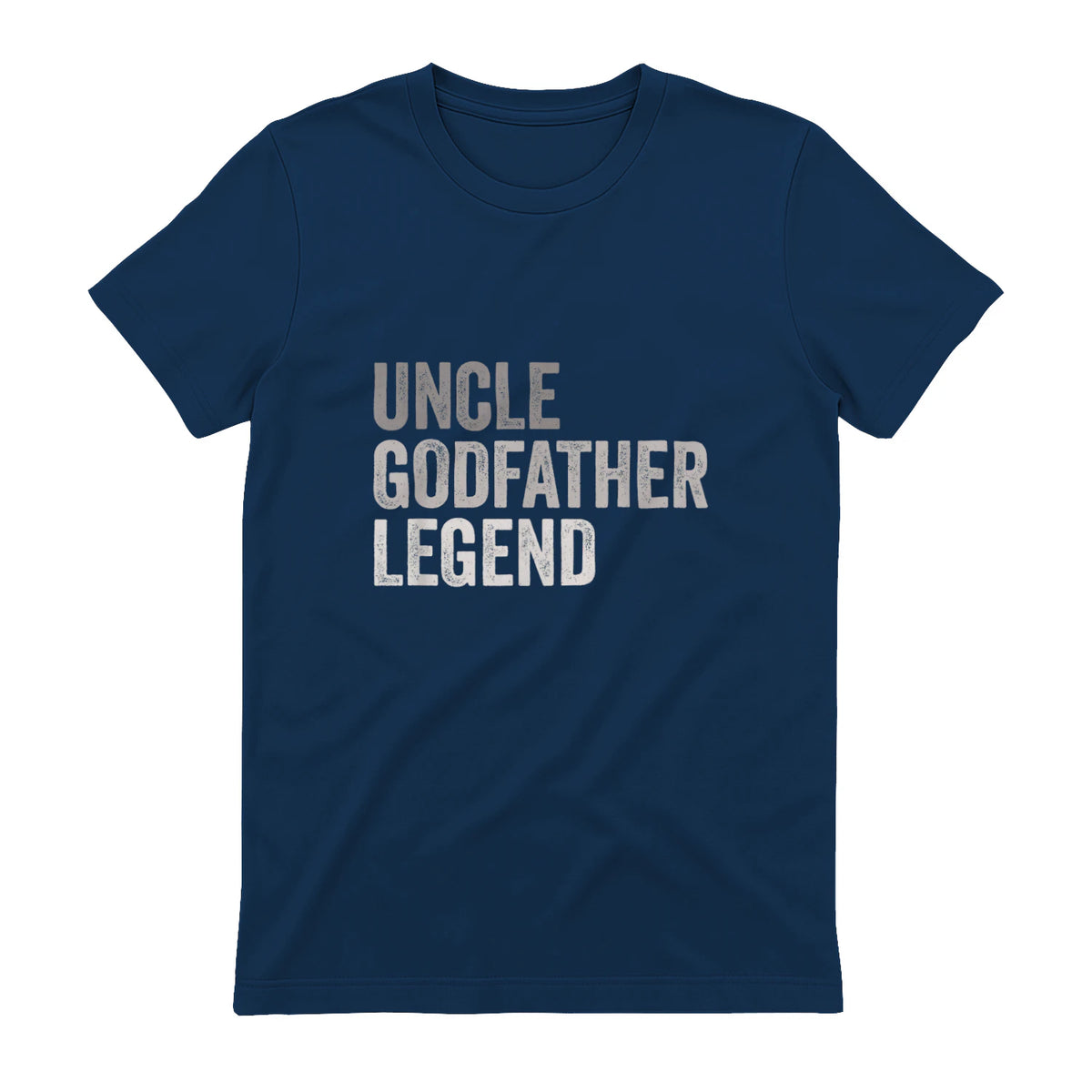 Funny Uncle Godparent Hero Message Uncle Godfather Legend For A Favorite Uncle Family Baptism T-Shirt - Black, Sm in Navy - back view
