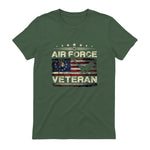 Veteran US Air Force TShirt - American Betsy Ross Flag T-Shirt in Military Green - back view