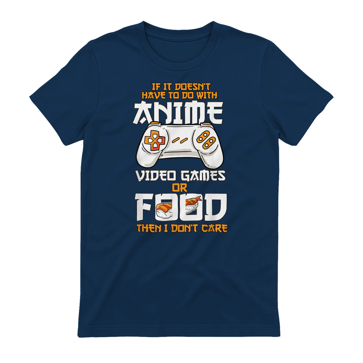 Cute Manga & Anime Merch for Anime Girls & Boys Unisex Anime Video Games Food Sushi Gaming Merch Otaku Gift Anime in Navy - back view