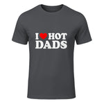 I Love I Heart Hot Dads Shirt in Charcoal - front view