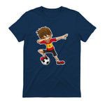 Dabbing Football Garçon Espagne Jersey, Espagnol Enfants Dab in Navy - back view