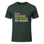Geschenke für Väter Papa Der Mann Der Mythos Die Legende Classic Fit Novelty Short-sleeve Schwarz S Vate in Forest Green - front view