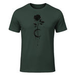 Occult Vintage Moon Rose Witchcraft Okkult Hexe Gothic in Forest Green - front view