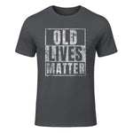 Old Lives Matter Funny Birthday Party Gag Gift for Dad in Charcoal - front view
