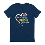 I'm A Proud Grandma Love Heart Autism Awareness Puzzle in Navy - back view