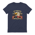 American Flag Anniversary T-Shirt in Heather Navy - back view