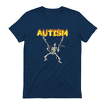 Autism Skeleton Meme in Navy - back view