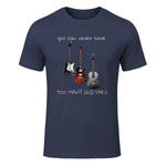 You Can Never Have Too Many Guitars T-Shirt Music Gift Tee in Heather Navy - front view