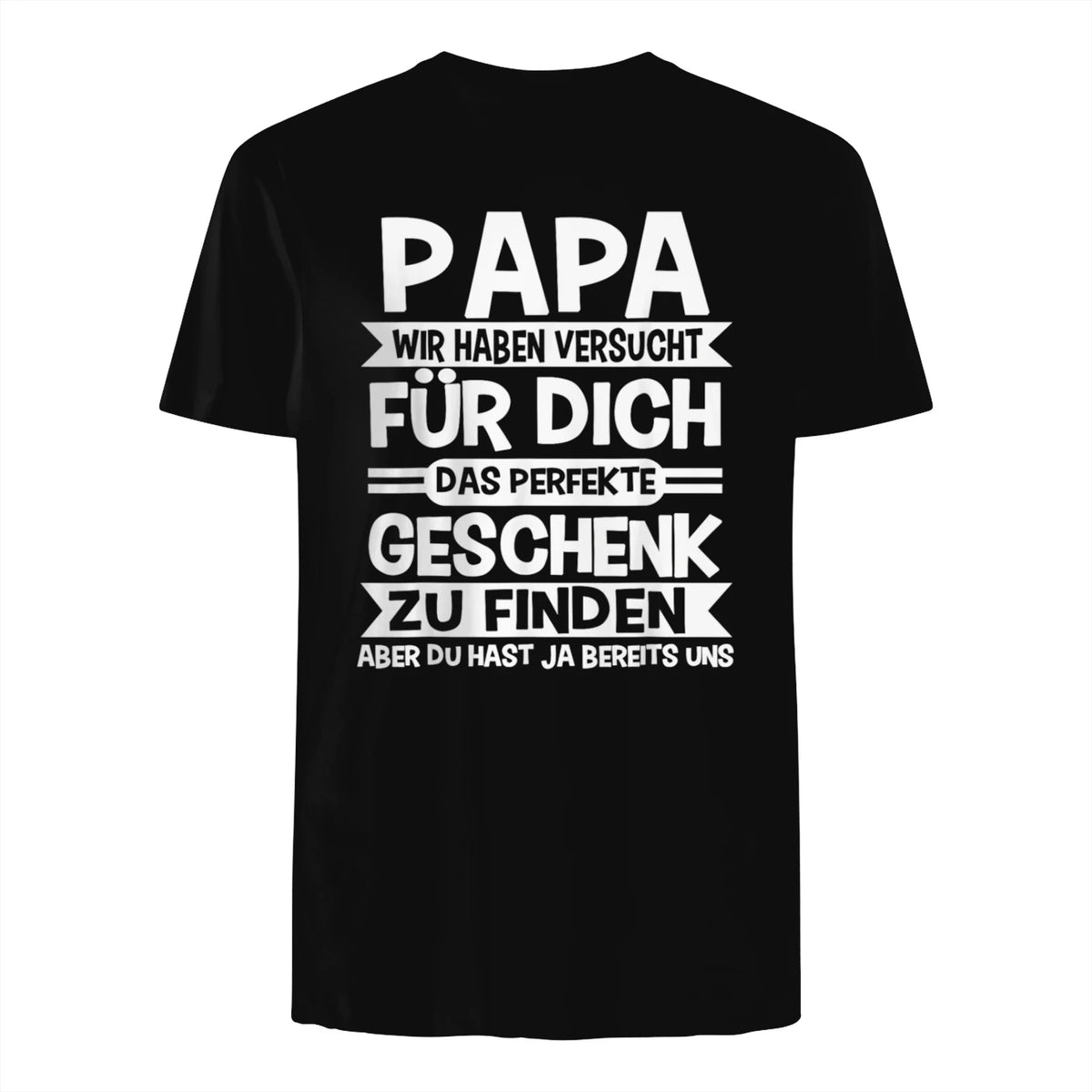 Papa und Vater Motiv, Lustiger Spruch, Herren Vatertag Halbarm T-Shirt in Black - back view
