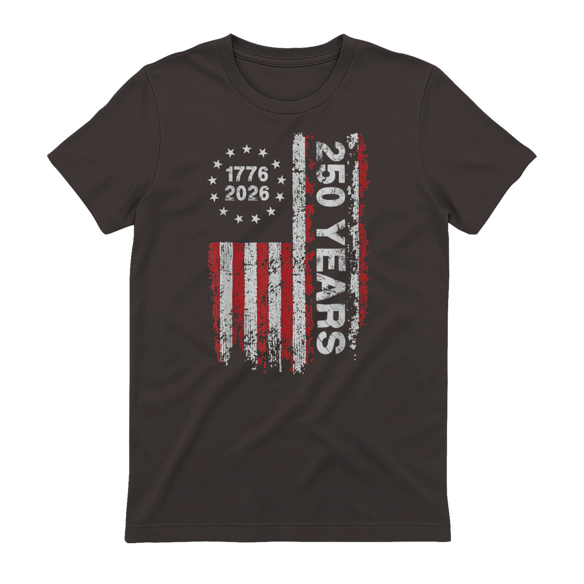 American Independence Freedom Anniversary T-Shirt in Dark Chocolate - back view