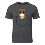 Chien Boxer dans la poche Chien Boxer in Charcoal - front view