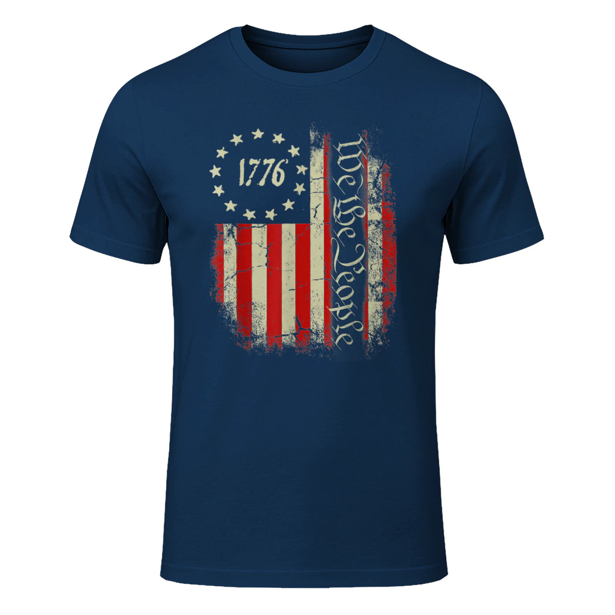 USA Patriotic Fourth of July America T-Shirt in Navy - front view