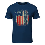 USA Patriotic Fourth of July America T-Shirt in Navy - front view