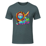 Ice Cream Drip Baseball Stuff Baseball Drip for Boys Graphic T-Shirt in Dark Heather - front view